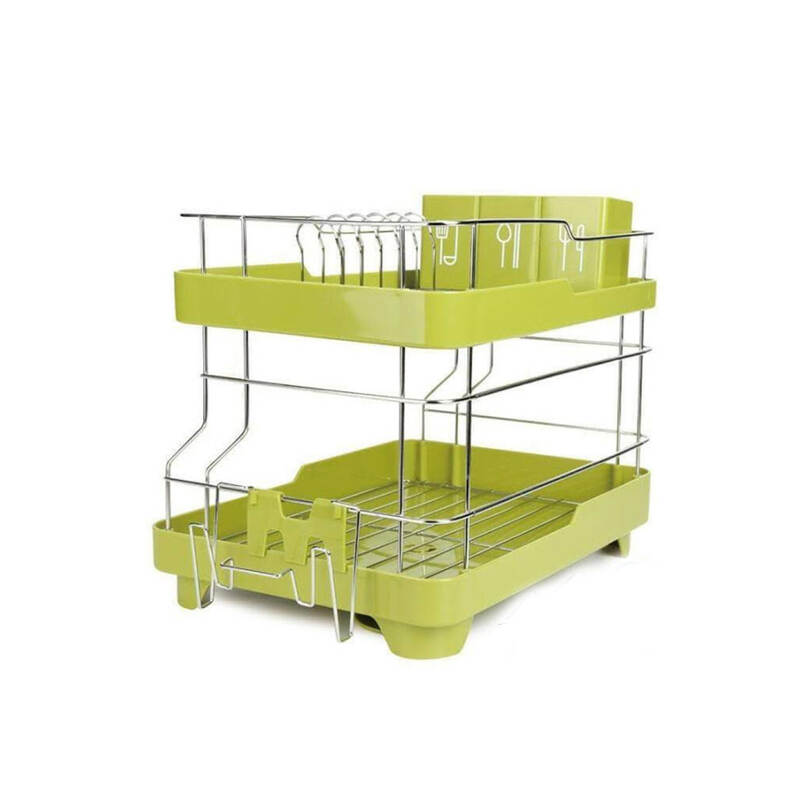 Kệ Ch&eacute;n Dĩa 2 Tầng Locknlock - 2 m&agrave;u (Xanh L&aacute;, Trắng) - LDR2001 image number null